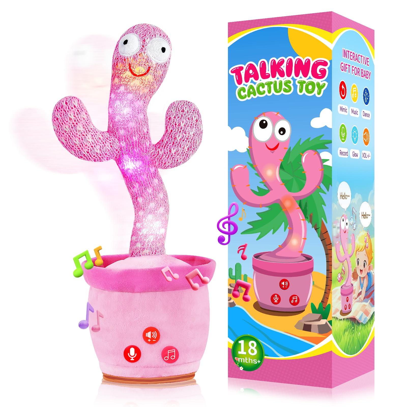 Amazon.com: SANJOIN Dancing Talking Cactus Toy, Sensory Girls Toys